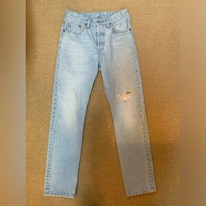 Levi’s 501, light wash, size 27, excellent condition